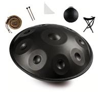 Handpan Drum for Adults D Minor Steel Percussion Instrument 9/10/12 Note Tuned 432Hz/440Hz Professional Handpan Musical Instrument for Meditation Yoga Relaxation 22 Inch(Black,432HZ/9 Note)