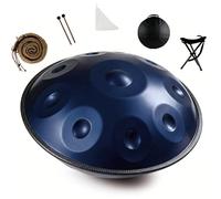 Handpan Drum for Adults D Minor Steel Percussion Instrument 9/10/12 Note Tuned 432Hz/440Hz Professional Handpan Musical Instrument for Meditation Yoga Relaxation 22 Inch(Blue,432HZ/12 Note)