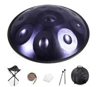 Handpan Drum For Adults - Hand Drum Instrument, 432Hz/440Hz 9/10/12 Notes Handpan Drums Steel Hand Pan In D Minor For Meditation, Music Therapy & Live Performances(A,440HZ/10Note)