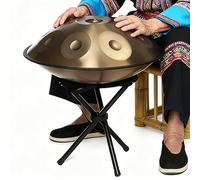 Handpan Drum For Adults Harmonic Percussion For Camping, Meditation Or Yoga, 440Hz 22 Inches 9/10/12 Notes Hand Drum Instrument With Soft Handpan Bag(Grey,10)
