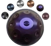 Handpan Drum For Adults Steel Hand Pan 432Hz/440hz 9/10/12 Notes Percussion Instrument In D Minor With Stand Bag Mallets, 22 Inches Set(Purple,440HZ/12Note)