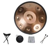 Handpan Drum For Adults, Steel Tongue Drum Chime Waterproof, Garden Rain Drum 18/22 Inches 9/10/12 Notes, For Outside Meditation, Yoga & Zen Gifts Easy To Play(Gold,22inch 9Note)