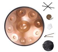 Handpan Drum For Meditation And Relaxation, Handpan Drums In D Minor For Adults, Steel Hand Pan Percussion Instruments(Gold,10 Notes (440Hz))