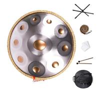 Handpan Drum For Meditation And Relaxation, Handpan Drums In D Minor For Adults, Steel Hand Pan Percussion Instruments(Golden eye,10 Notes (440Hz))