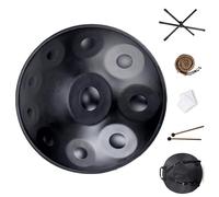 Handpan Drum For Meditation And Relaxation, Handpan Drums In D Minor For Adults, Steel Hand Pan Percussion Instruments(Black,10 Notes (432Hz))