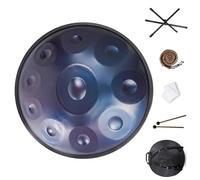 Handpan Drum For Meditation And Relaxation, Handpan Drums In D Minor For Adults, Steel Hand Pan Percussion Instruments(Blue,10 Notes (432Hz))