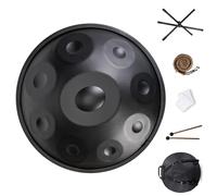 Handpan Drum For Meditation And Relaxation, Handpan Drums In D Minor For Adults, Steel Hand Pan Percussion Instruments(Black,9 Notes (440Hz))