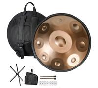 Handpan Drum, Hand Pan Drum Instrument With Mallets, 22 Inch D Minor, 432Hz/440Hz Steel Healing Sound Drums, Percussion Instruments For Adults Beginners(A-432Hz,10Notes)