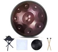 Handpan Drum Handpan 18 Inch 9 Notes G Minor 440 HZ Handpan Steel Tongue Drum Music Drum Beginner Percussion Instrument(Purple)