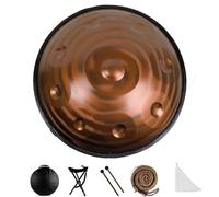 Handpan Drum, Harmonic Drum, Steel Tongue Drum, 9/10/12 Notes Steel Drums Sets, With Handpan Stand And Soft Handpan Bag, Harmonic Percussion for Sound Healing, Personal Meditation, Yoga, 22 Inches