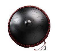 Handpan Drum Hluru 14 Inch 9 Note Steel Tongue Drum D Minor Professional Percussion Instrument Handpan Drum for Yoga Meditation Beginner(Black)