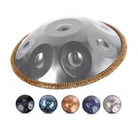 Handpan Drum in D Minor 432hz/440hz 22 inches with 10 notes Steel Hand Drum for Professional Performance, Adult's Music Steel Pan Instrument(Silver,440Hz)