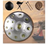 Handpan Drum In D Minor With Soft Hand Pan Bag Mallets Bracket, Premium Steel Hand Pan Instrument For Adults, Harmonic Percussion For Sound Healing, Personal Meditation(Golden eye,12 Notes (432Hz))