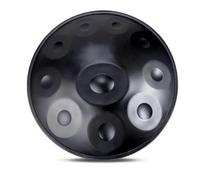 Handpan Drum Instrument 22 Inches 9/10/12 Notes D Kurd Minor Hand - 432Hz/440Hz Steel Percussion s, Sets, For Sound Healing And Personal Meditation(BLACK-10 NOTES,432Hz)