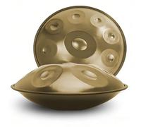 Handpan Drum Instrument, 432hz 22Inch 10Notes 12 Notes Professional Handmade Handpan for Adults Steel Hand Pan Drum for Beginners, Meditation, Music Healing, Yoga(Gold,432HZ/12Note)