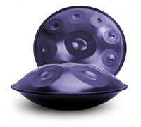 Handpan Drum Instrument, 432hz 22Inch 10Notes 12 Notes Professional Handmade Handpan for Adults Steel Hand Pan Drum for Beginners, Meditation, Music Healing, Yoga(Purple,440HZ/9Note)