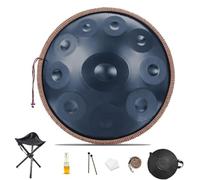 Handpan Drum Instrument, 432hz/440hz 9/10/12 Notes, Steel Hand Pan Percussion Instruments, In D Minor Harmonic Hand Drum With Carry Bag, Stand, For Children and Adults(E,440HZ/10Note)