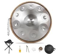 Handpan Drum Instrument, 432hz/440hz 9/10/12 Notes, Steel Hand Pan Percussion Instruments, In D Minor Harmonic Hand Drum With Carry Bag, Stand, For Children and Adults(C,440HZ/10Note)