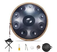 Handpan Drum Instrument, 432hz/440hz 9/10/12 Notes, Steel Hand Pan Percussion Instruments, In D Minor Harmonic Hand Drum With Carry Bag, Stand, For Children and Adults(A,440HZ/9Note)