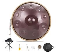 Handpan Drum Instrument, 432hz/440hz 9/10/12 Notes, Steel Hand Pan Percussion Instruments, In D Minor Harmonic Hand Drum With Carry Bag, Stand, For Children and Adults(D,440HZ/10Note)