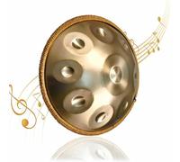 Handpan Drum Instrument 432Hz/440Hz Steel Hand Pan Percussion s, Hand, 9/10/12 Notes 22 Inch Gold Performer In D Minor, For Adults(440hz,12Notes)