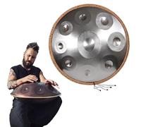 Handpan Drum Instrument, 440hz 22 Inches 9/10/12 Notes Percussion Instrument Steel Hand Drum In D Minor With Soft Handpan Bag, 2 Mallets For Sound Healing(Silver,12 note)