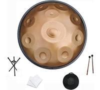 Handpan Drum Instrument - 9/10 Tone 22 Inch Steel Hand Pan Drums, Handmade, Percussion Instrument for Sound Therapy, Meditation and Yoga