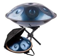 Handpan Drum Instrument D Minor, 9/10/12 Notes Premium Steel Hand s, 22 Inches 432Hz/440Hz Percussion Hand Pan For Adults, For Sound Healing(BLUE-10 NOTES,432Hz)