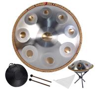 Handpan Drum Instrument D Minor Kurd Steel Drum 22 Inches 432/440Hz 9/10/12 Notes Hand Pan Drums with Soft Bag Mallets Stand(432HZ/9Note)