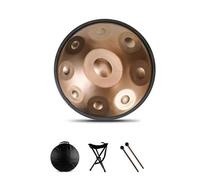 Handpan Drum Instrument Hand - Sets, 18 Inches G Minor 9-Note, 440Hz Stainless Steel Hand Pan s, s For Adults, For Music Education Gathering Performance(Gold)
