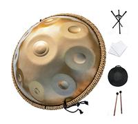 Handpan Drum Instrument, Handpan D Minor 9 Notes 22 Inches Steel Hand Drum with Soft Hand Pan Bag, 2 Handpan Mallet, Handpan Stand, Dust-free Cloth