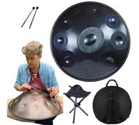 Handpan Drum Instrument - Handpan Drum 22 Inch Percussion Instrument Hand Drum Made Of Steel - Hand Drum In D Kurd Minor, 440 Hz Handpan Drums Percussion Instrument Steel Handpan Drum(440Hz,9Notes)