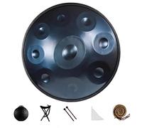 Handpan Drum Instrument, Handpan Drum Harmonic Percussion with Soft Bag Handpan Stand,Durable Mallets and Dust-Free Cloth for Sound Healing, Personal Meditation (9 tones,blue)