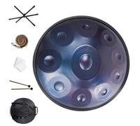 Handpan Drum Instrument, Handpan Drums For Adults, Steel Tongue Drum 9/10/12 Notes 22 Inches D Minor Steel Handpan, Great For Meditation And Relaxation(Blue,10 Notes (440Hz))