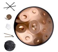 Handpan Drum Instrument, Handpan Drums For Adults, Steel Tongue Drum 9/10/12 Notes 22 Inches D Minor Steel Handpan, Great For Meditation And Relaxation(Gold,12 Notes (432Hz))