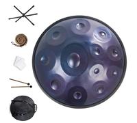 Handpan Drum Instrument, Handpan Drums For Adults, Steel Tongue Drum 9/10/12 Notes 22 Inches D Minor Steel Handpan, Great For Meditation And Relaxation(Blue,12 Notes (432Hz))