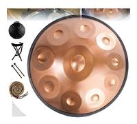 Handpan Drum Instrument in D Minor, 22 Inch Steel Pan with Soft Bag, Mallets, and Stand for Sound Healing and Meditation