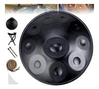 Handpan Drum Instrument in D Minor, 22 Inch Steel Pan with Soft Bag, Mallets, and Stand for Sound Healing and Meditation