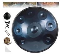 Handpan Drum Instrument in D Minor, 22 Inch Steel Pan with Soft Bag, Mallets, and Stand for Sound Healing and Meditation