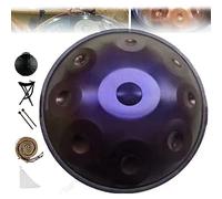Handpan Drum Instrument in D Minor, 22 Inch Steel Pan with Soft Bag, Mallets, and Stand for Sound Healing and Meditation