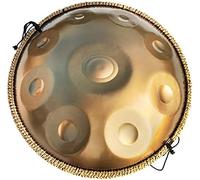 Handpan Drum Instrument In D Minor, 432 Hz Handpan Steel Drum 9 Notes 22 Inch ''Gold Performer'' In With Handpan Stand, Handpan Case, Durable Mallets And Dust-Free Cloth For Sound Healing, P