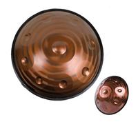 Handpan Drum Instrument in D Minor 432Hz 22inch Gold Handpan 9/10/12 Notes Steel Drums with Carry Bag, Mallets, Bracket Durable (Color : 9 notes, Size : 440Hz)