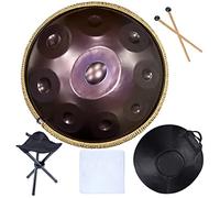 Handpan Drum Instrument in D Minor, 440HZ Steel Hand Drum with Soft Bag, Perfect for Meditation, Yoga, and Musical Education