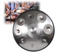 Handpan drum instrument in D Minor 9/10/12 Notes 432Hz 440Hz Steel Tongue Drum 22 inches hand pan drums for Sound Healing with Soft Hand Pan Bag(Silver,9 Notes/440Hz)