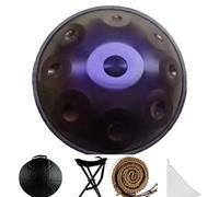 Handpan Drum Instrument in D Minor 9/10/12Notes Steel Hand Drum, Ethereal Drum, Steel Tongue Drum Gold for Family And Friends Sound Healing,Purple,10tone