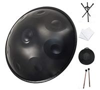 Handpan Drum Instrument In D Minor 9 Notes 22 Inch Steel Hand Drum with Soft Hand Pan Bag, 2 Handpan Hammers, Handpan Stand, Dust Free Cloth