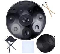 Handpan Drum Instrument in D Minor, Steel Hand Pan with Bag and Tripod, Ideal for Professional Music Production and Live Performances