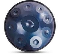 Handpan Drum Instrument In G Minor,18 Inches Steel Small Handpan Drum, with Handpan Bag, Drum Tripod, 2 Handpan Mallets, Dust-Free Cloth, for Professional Audio Production,blue