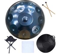 Handpan Drum Instrument - Steel Tongue Drum with Tripod, Mallets, and Carry Bag for Relaxation and Music Therapy