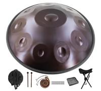 Handpan Drum, Music Steel Drums Instrument Kit for Adults, 9/10/12 Note Handpan D Minor Tongue Drum with Storage Bag, Mallet, Braid, Stand, Percussion Instrument(Purple,9Notes)